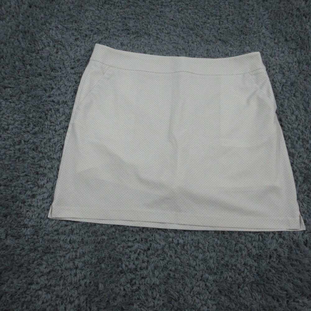Greg Norman Skort Womens Size 14 White Golf Athletic Diamond Pattern 36x18.5*